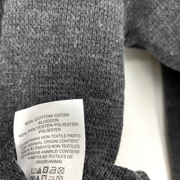 Lucky Brand Thermal Button Front Long Sleeve Top Womens Sz XS Gray V-Neck - Picture 7 of 7